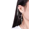 Backs oorbellen Gothic Punk Style 1 PCS Fashion Cross Tassel Chains for Men and Women Hendant Ear Clip Jewelry Girl