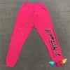 Calça masculina aranha rosa 555555 Sorto de moletom Mulheres 1 web sp5der estampa de espuma Terry TrouserSxxxyixxyi