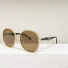 Occhiali da sole di alta qualità Nuovi piccoli occhiali da sole rotondi alla moda con montatura rotonda INS rossa profumata CH9552