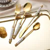 Dinnerware Define Luxury Spoon Fork Knife Travel Camping para Restaurant Tootlers Tableware Spoons Set Aparei de Jantar