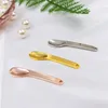 Factory lepels gebogen cosmetische spatel schepjes make -upmasker spatulas gezichtscrème lepel voor het mengen en bemonsteren Dh400