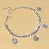 Anklets Huitan Moderne Square Cubic Zirkonia Charme Kette Ankettchen Luxus -Knöchelarmband für Frauen Sommer Strand Fuß Accessoire Trend Juwely Kir