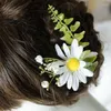 Headpieces Yellow Daisy Artifical Flowers Headwear Bridesmaid Pography Bride Headbonad Hårtillbehör för kvinnor