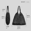 Elegante, aus Stroh gewebte Hobo-Schultertaschen, Fischernetz, handgefertigte Strand-Reisehandtasche, Sommer-Shopper-Einkaufstüten 230315