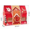 Opakowanie prezentów 12PCS Red Myj Pakiet świąteczny pudełko Kraft z uchwytem Święty Mikołaj Claus Kids Holiday Happy Rok Party Favors