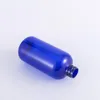 収納ボトル250ml 24 PCS/ロットブルー/クリア/ブラウンローションプラスチックペットボトル空の高級シャンプーコンテナ化粧品パッケージ