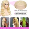 Synthetic Wigs 613 Blonde Lace Front Remy Brazilian Body Wave 13x4 Human Hair Transparent for Women 250 Density 230314