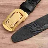 Belts Men Gold Head Automatic Buckle Cowskin Leather Three Dimensional Carving Belt Chinese Style Jeans Waistband BG002Belts