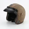 Casques de moto 3/4 Face Casque Rétro Classique Double Visière Dot Approuvé Demi Chopper Casco Capacete Moto Vélo