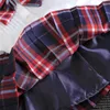 Clothing Sets Spring Summer Girl Suit Casual Clothing Autumn British Style Pure White Shirt Plaid Skirt Children'S School Uniform