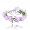 Flower Crown Wreath Bride Wedding Hair Accessories Gorgeous Headbands Braided Vine Headwear Garland Ornament For Women Girls