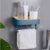 Organisation de stockage de salle de bain 2023 Est étagère en plastique porte-shampooing de douche créatif 4 couleurs organisateur de stockage d'étagère sans poinçon