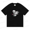 Camas de camisetas masculinas camiseta anjo asas de asas roses letra impressão redonda pescoço hip-hop manga curta tshirts moda moda de rua americana e feminino roupas de verão roupas