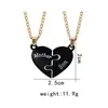 2pcs/set Fashion Mother Son Letters Black Heart Pendant Woman Necklace Jewelry Designer South American Gold Plated Chain Womans Necklaces Mothers Day Gift