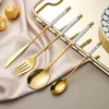 Dinnerware Define Luxury Spoon Fork Knife Travel Camping para Restaurant Tootlers Tableware Spoons Set Aparei de Jantar