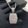 Clock Exquisite Design Pendant Necklaces for Women Full Diamonds Female Necklaces Silver Adjustable Neck Jewelry with Box