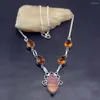 Ketens hermosa mooie mode streepjasper honeytopaz zilveren kleur ketting ketting 18 inch a360