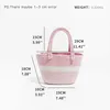 Colorful Dot Cotton Crochet Femal Tote Beach Bag Elegant Knitting Small Shopper Handbag Casual Summer Travel Pouch 230315