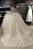 2023 Princess White Wedding Lace Appliques Vintage transparante lange mouwen bruidsjurk baljurk robe marken jurken elegant zomer strand boho bruid jurk