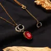 Fashion Multicolor Gem Necklaces Girl Love Pendant Necklace Designer Jewelry Classic Premium Accessories Long Chain for Women Gold