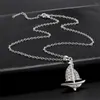 سلاسل Lemegeton Sailing Travel Compass Boat Necklace للنساء رجال Crystal Charm Jewelry Traveler Gift