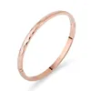 Bangle 3mm Thin Multi Surface Bangles Rostfritt stål Rosguldfärg Charm Pulseras för Women Lady Simple Jewelry