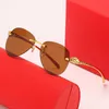 Luxury Designer Fashion Sunglasses 20% Off Gold Fashion Leopard Head Frameless Flat Trend Driver Toad Mirror Glasses