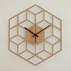 Wall Clocks Fashion Creative Clock Modern Geometric Wood Mute Quartz For Home Living Room Decor