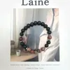 Strand lii Ji Red Jasper Lava Hematite Bracelet Boho 17-18cm女性男性の宝石