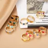 Bunter Ring für Frauen, Schmuck, neuer, glänzender, tropfender Liebes-Herz-Ring, Pfirsich-Herz-Ring, exquisiter Wild-Trend-Schmuck