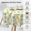 Table Cloth Yellow Pineapple Round Tablecloth Fruits Cover With Waterproof Wrinkle Resistant For Home Kitchen Outdoor