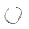 Bangle Livvy Srebrny kolor minimalistyczne stałe bransoletki dla kobiet pary mody nieregularne geometryczne proste prezenty biżuterii