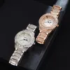 Wristwatches D&Z Iced Out Bling Diamond Watch Quartz Fashion Square Couple Wrist Jewelry For Stainless Steel Band Business Wris