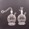 Atacado Double Joint Colorido MINI Hookah Glass Water Dab Rig Bongo com 10mm Masculino Queimador de Óleo Tigela ou Tigelas para Fumar Tabaco para Venda