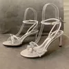 Topkwaliteit ontwerpers hakken nieuwe dames sandalen hakken krista buckle feest trouwjurk schoenen sexy rugriem 100% lederen zool sandaal