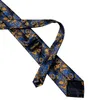 Bow Ties Business Blue Black Silk for Men mode 8cm tryck formell klänning vanligt nacke bröllopsfest man