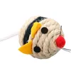 Cat Toys Cartoon Mouse Mouse Pet Sisal Ball Ball Interactive Scraming Cratch устойчивое жевание для котенка для котенка