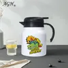 27oz 32oz sublimering termisk te kaffekrukor carafes vit rostfritt stål dubbel väggad isolerad vakuumkolv termos kaffekanna med pressknappens topp te filter