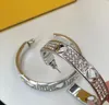 2023-Creolen Designer-Schmuck Silberohrring für Frauen Mode Diamant Buchstaben Gold Ohrring F Ohrstecker Creolen mit Box Neu 22042702R