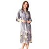 Vêtements de nuit pour femmes Mode Femmes Summer Kimono Robe Lady Rayon Robe de bain Yukata Chemise de nuit Sleepshirts Pijama Mujer M-XXXL