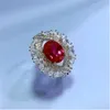 Bague Unique en diamant rubis pour femmes, bague en argent sterling 100% véritable, bague de mariage, de fête, de fiançailles, cadeau de bijoux, 925