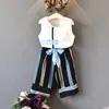 Set di abbigliamento Abbigliamento estivo per ragazze Nuovo abbigliamento coreano per bambini Set coreano Pantaloni larghi a gamba larga stile straniero estivo Generazione di set a due pezzi di moda