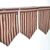 Curtain 4PCS/Lot Retro Stripe Short Curtains Decorative Half-Curtain For Living Room Festive Party Wedding Cafe Door Window Decor