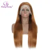 Syntetiska peruker peruanska raka spets fram 30 tum13x6 peruk mänsklig hår 4x4 stängning för svarta kvinnor färg 30 230314