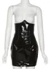 Saias habbris Autumn Sexy Solid Solid Faux Leather Bodycon Skyt Club Roupe