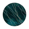 Dywany Streszczenie luksusowa złota geometryczna linia turkusowa okrągła nordycka dywan do sypialni stolik do kawy podłoga salon