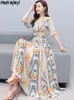 Sukienki swobodne kobiety swobodne szyfonowe boho plażę długie sukienka letnie vintage elegancka suszona na bal maturalne 2023 Koreańska elegancka impreza bodycon maxi vestido w0315