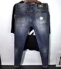 Мужские джинсы Дизайнерские брюки для отдыха Роскошные принты с принтом Медузы Хип-хоп Модные прямые брюки на молнии с контролем доступа Рваные свободные спортивные штаны 39-38 размер 6QO8 KR5Z