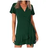 Casual Dresses Summer Women Black Dress Plus Size Short Sleeve V Neck Elegant For Clothing Vestidos Mujer Verano 2023