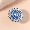 Bröllopsringar Bohemian Vintage Oxidised Sun For Women Lady Blue Emalj Crystal Open Ring Goth Stylish Ethnic Party Jewelry Giftwedding Weddi